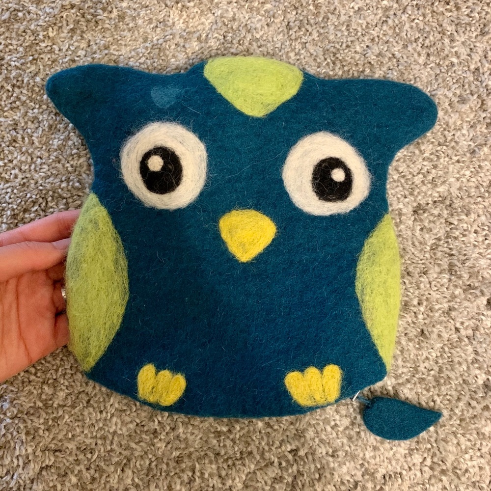 Handmade Owl Wool Pouch